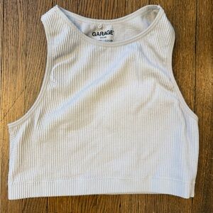 Garage Light Grey Ribbed Crop Top